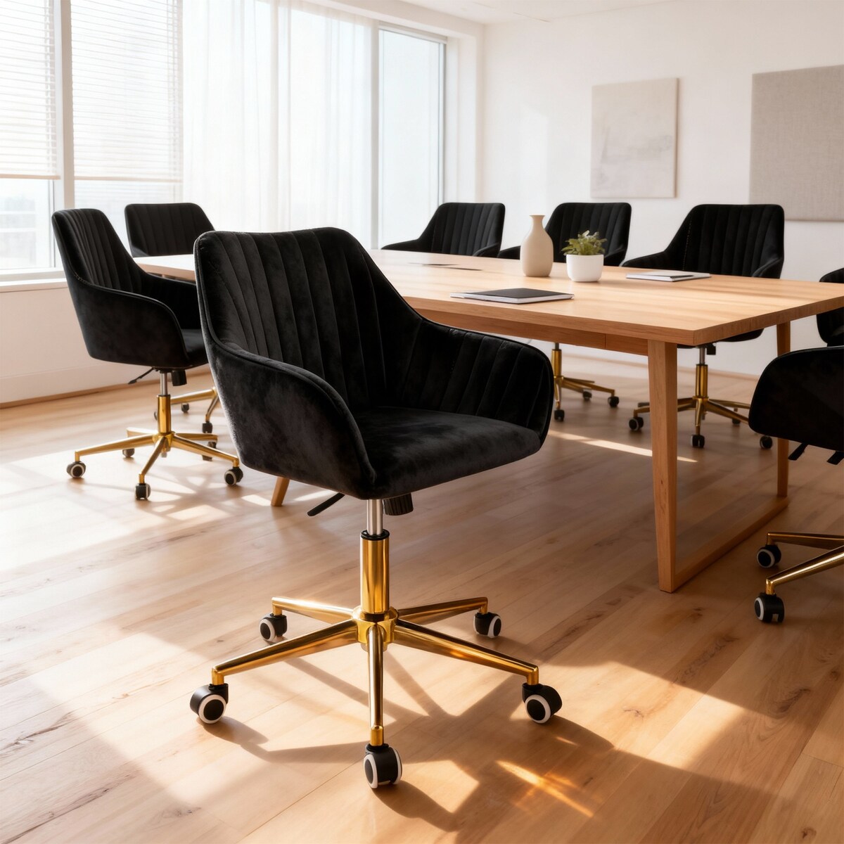 Eleganckie krzesło CORUM obrotowe biurowe do biura czarne