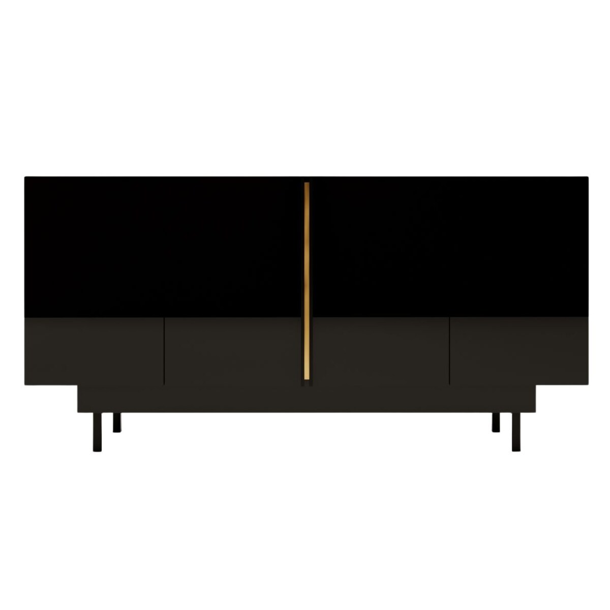 Elegancka czarna komoda Dancan ARTEMISA ze złotymi dodatkami