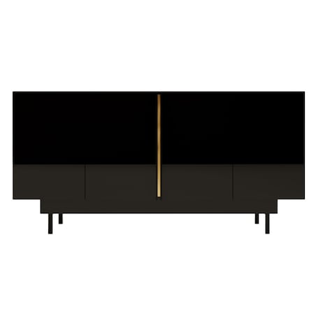 Elegancka czarna komoda Dancan ARTEMISA ze złotymi dodatkami