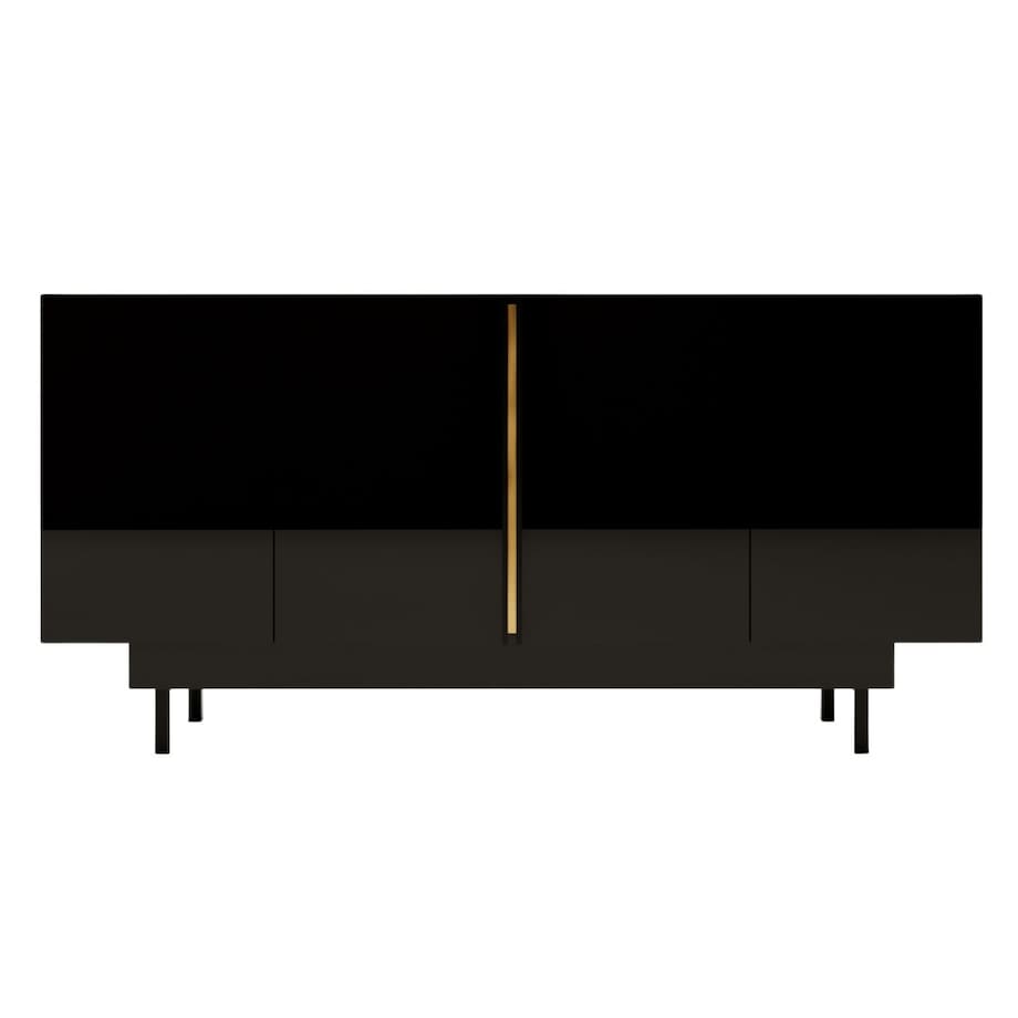 Elegancka czarna komoda Dancan ARTEMISA ze złotymi dodatkami