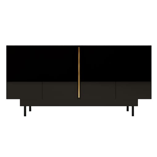Elegancka czarna komoda Dancan ARTEMISA ze złotymi dodatkami