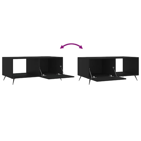 vidaXL Stolik kawowy, czarny, 90x50x40 cm, materiał drewnopochodny