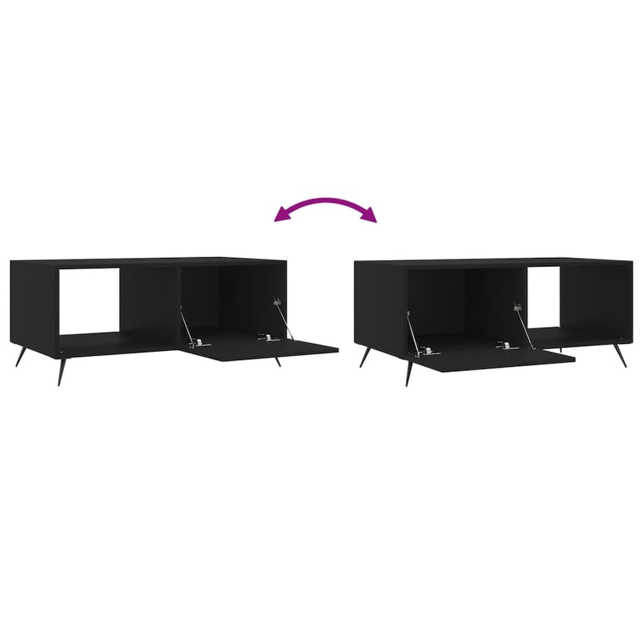 vidaXL Stolik kawowy, czarny, 90x50x40 cm, materiał drewnopochodny