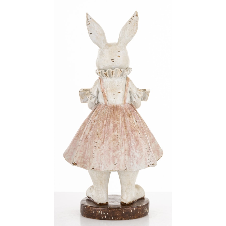 Figurka - króliczka 20x10x8cm AMELIA ze skrzynką na kwiaty