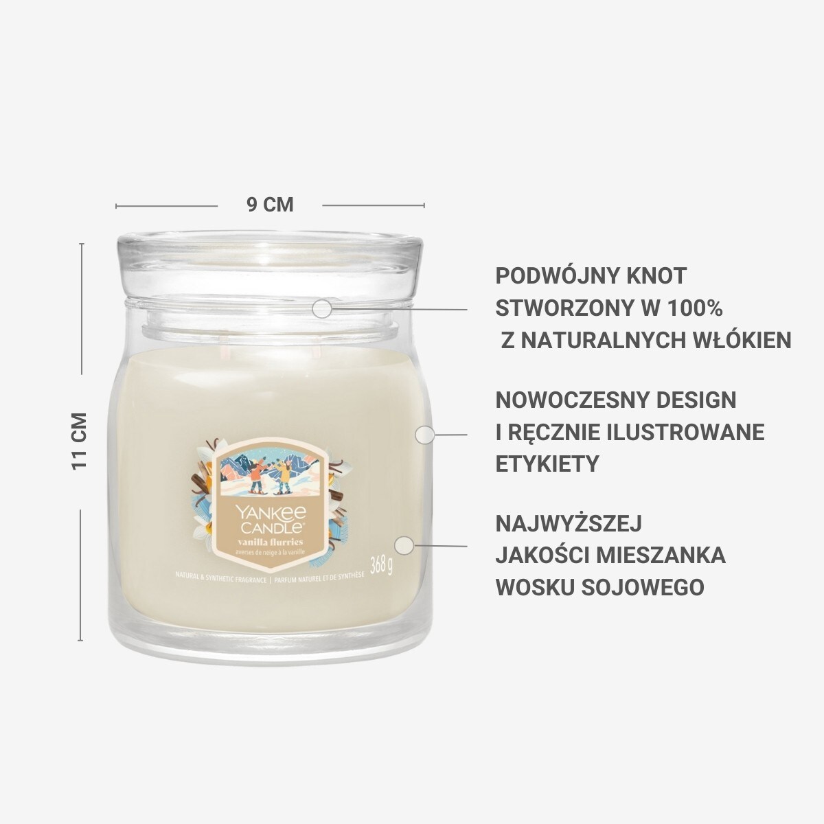 YC SIGNATURE – Świeca średnia VANILLA FLURRIES