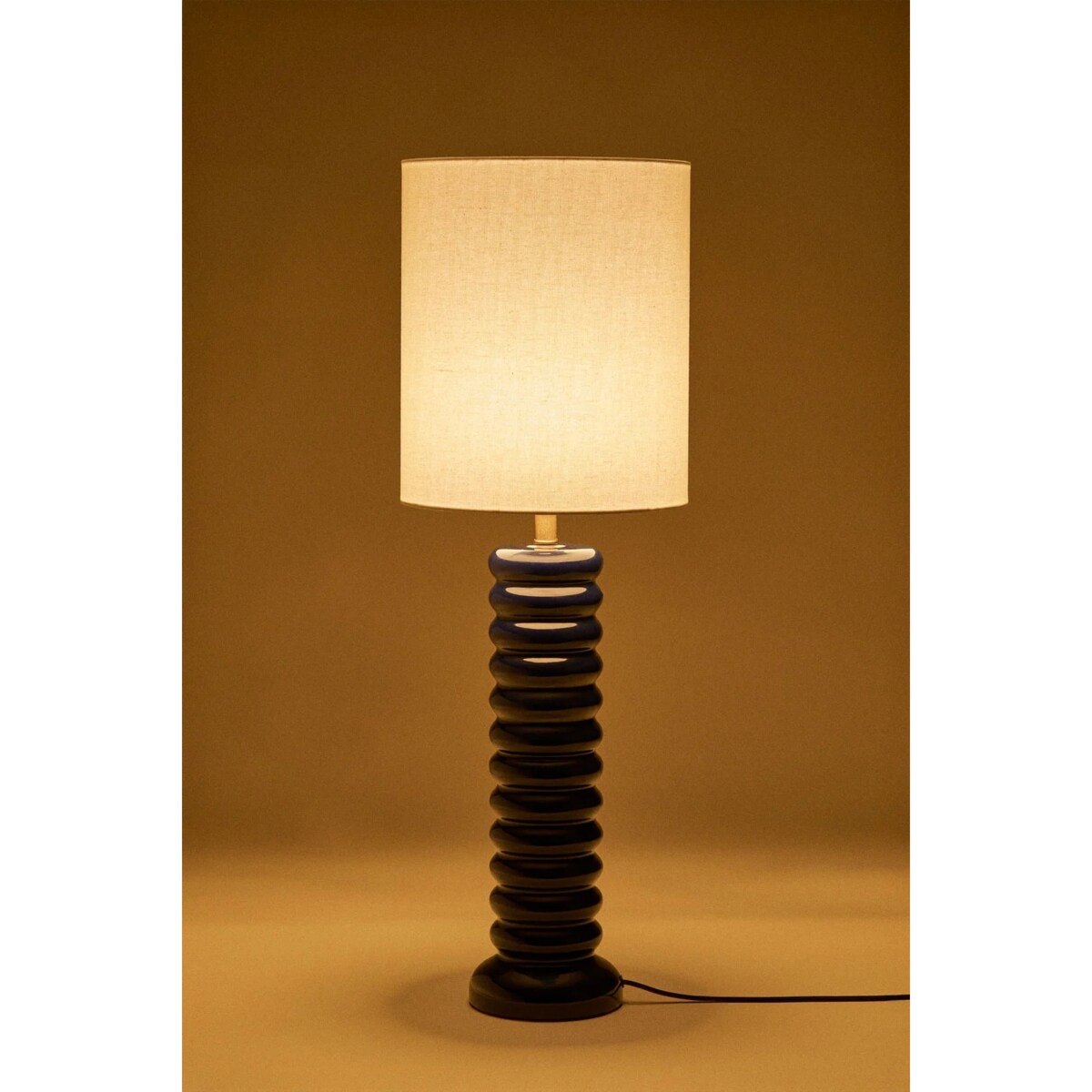 Lampa stołowa ceramiczno-lniana Boreto 75 cm dark blue