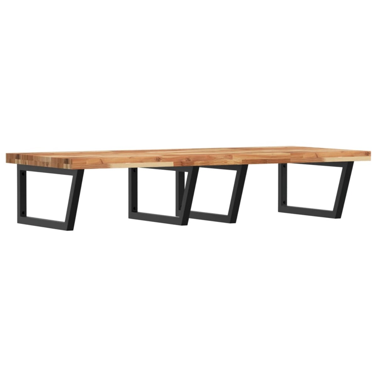 vidaXL Półka ścienna pod umywalkę, stal i lite drewno akacjowe