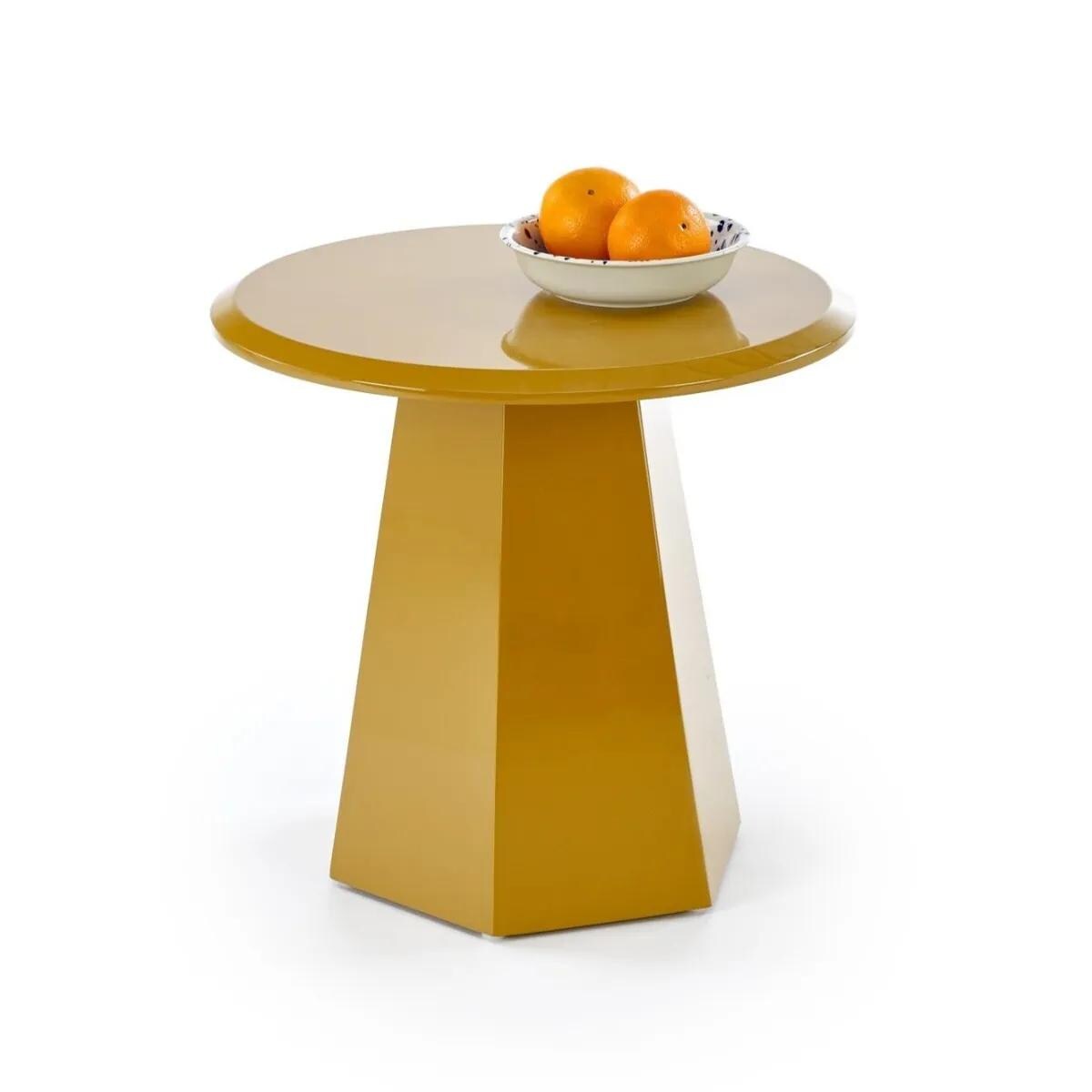 Stolik kawowy LOCA 50x50cm musztardowy