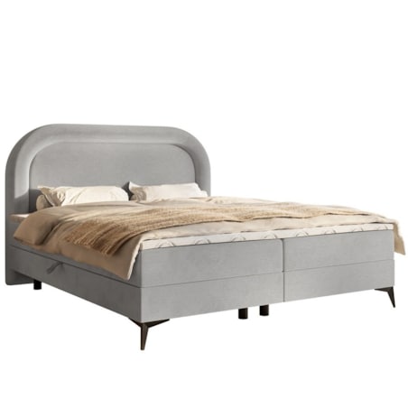 Łóżko kontynentalne ROSSINI z materacem - szare