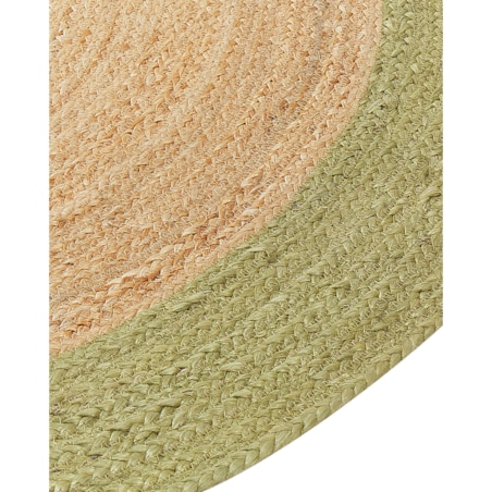 Dywan okrągły z juty 140 cm beżowo-zielony YAYALAR