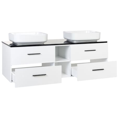 Zestaw mebli łazienkowych z podwójną umywalką i lustrami biały PILAR