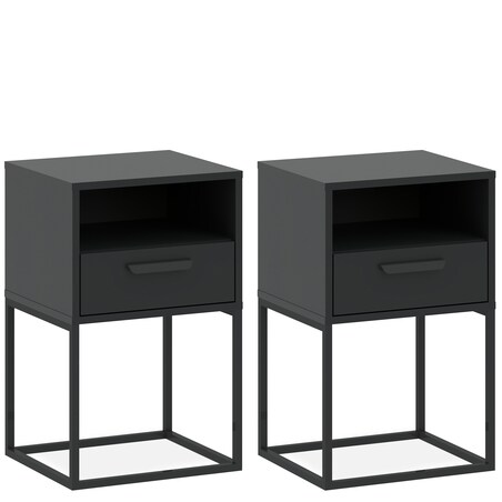 Konsimo RECTUS Zestaw stolików nocnych 2szt.w kolorze antracytowym