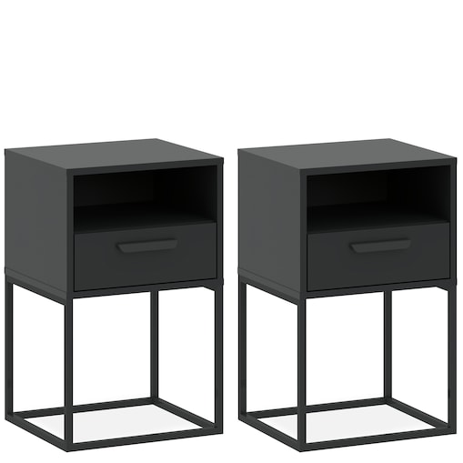 Konsimo RECTUS Zestaw stolików nocnych 2szt.w kolorze antracytowym