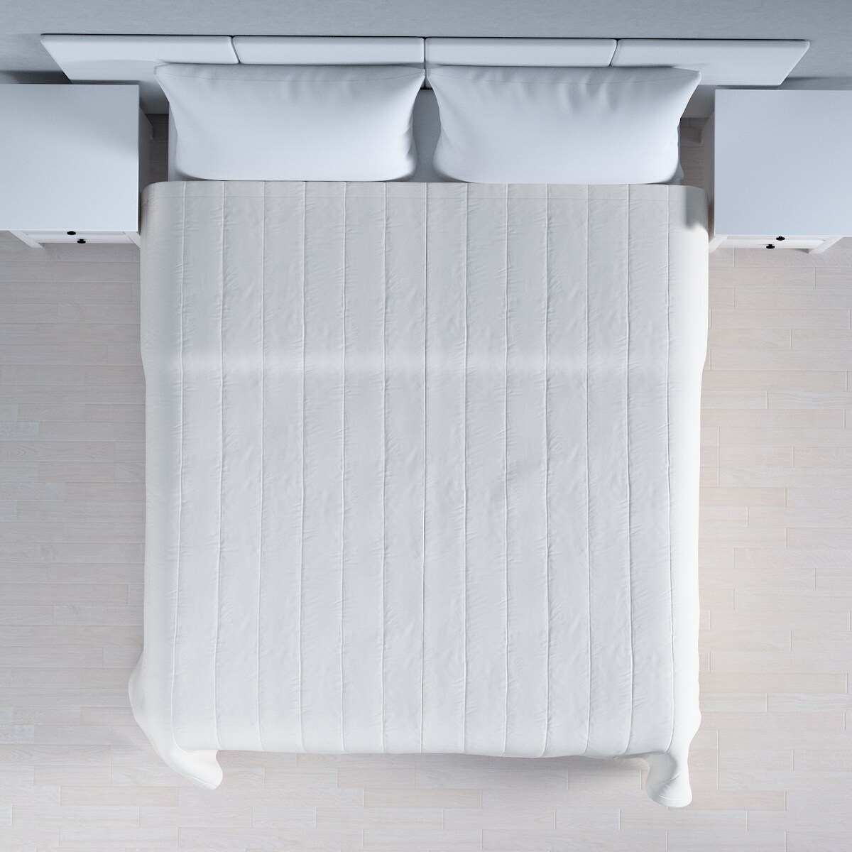 Narzuta pikowana w pasy 130x210 satynowa biel