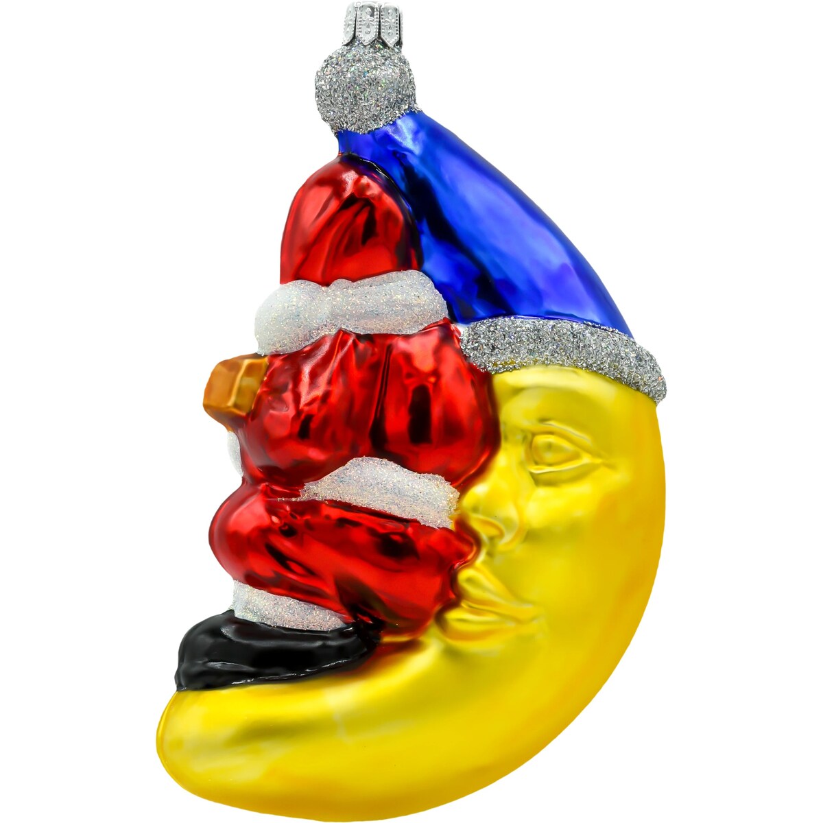 Bombka choinkowa: Święty Mikołaj na księżycu z gitarą