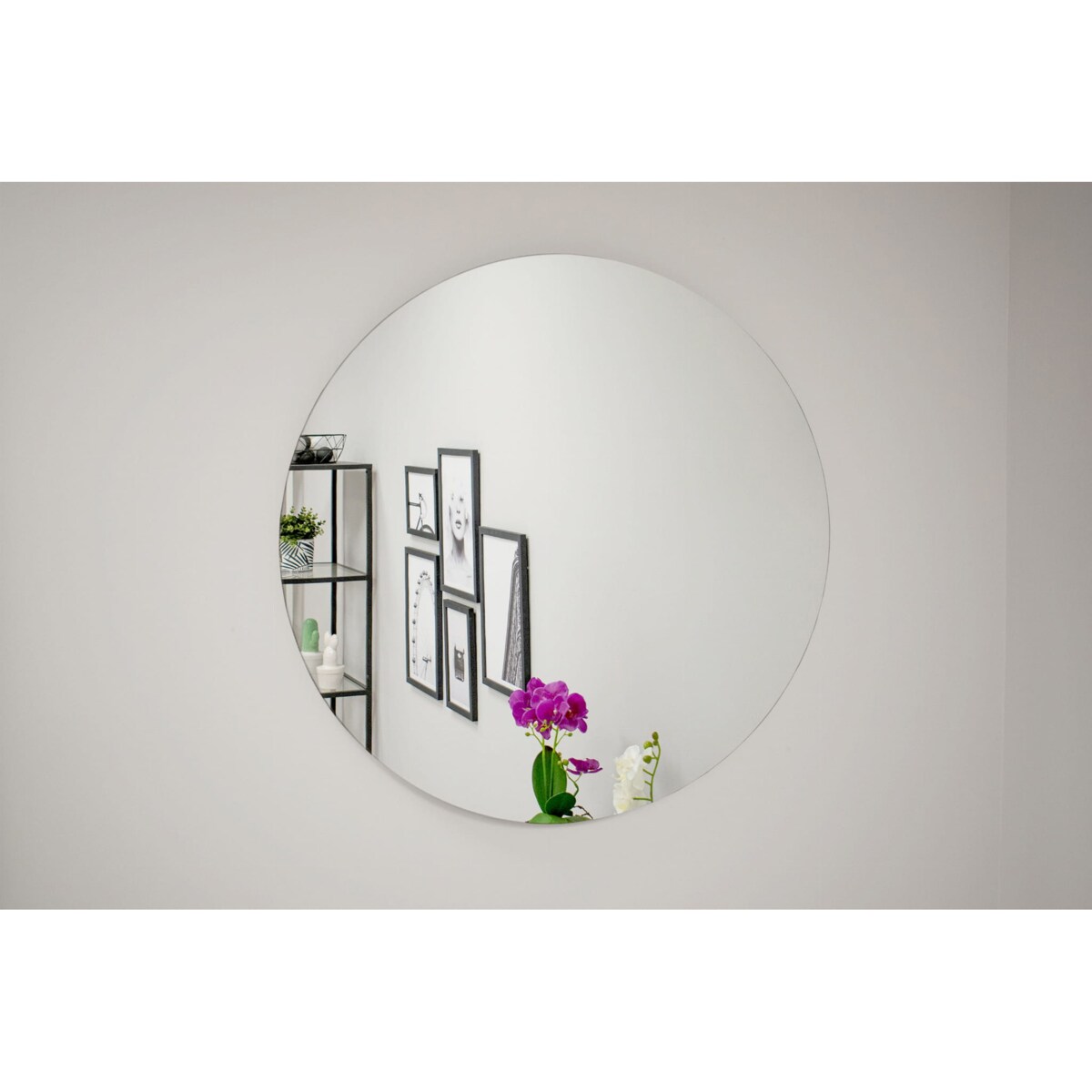 Okrągłe Lustro Wiszące 80 Cm Bez Ramy