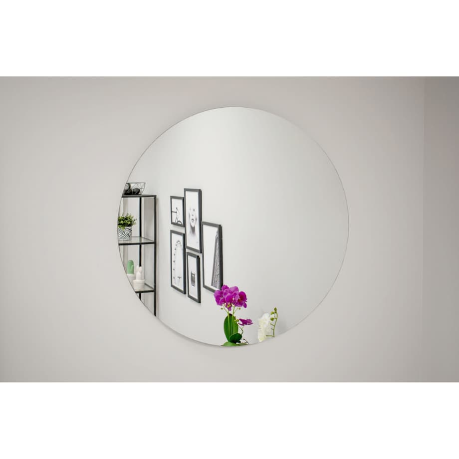 Okrągłe Lustro Wiszące 80 Cm Bez Ramy