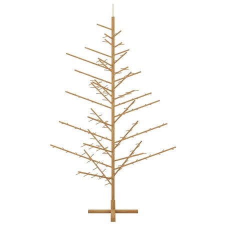 vidaXL Drewniana choinka z podstawą Brązowy 210 cm Lite drewno sosnowe