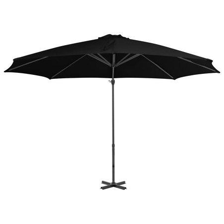 vidaXL Parasol wiszący z aluminiowym słupkiem, 300 cm, czarny