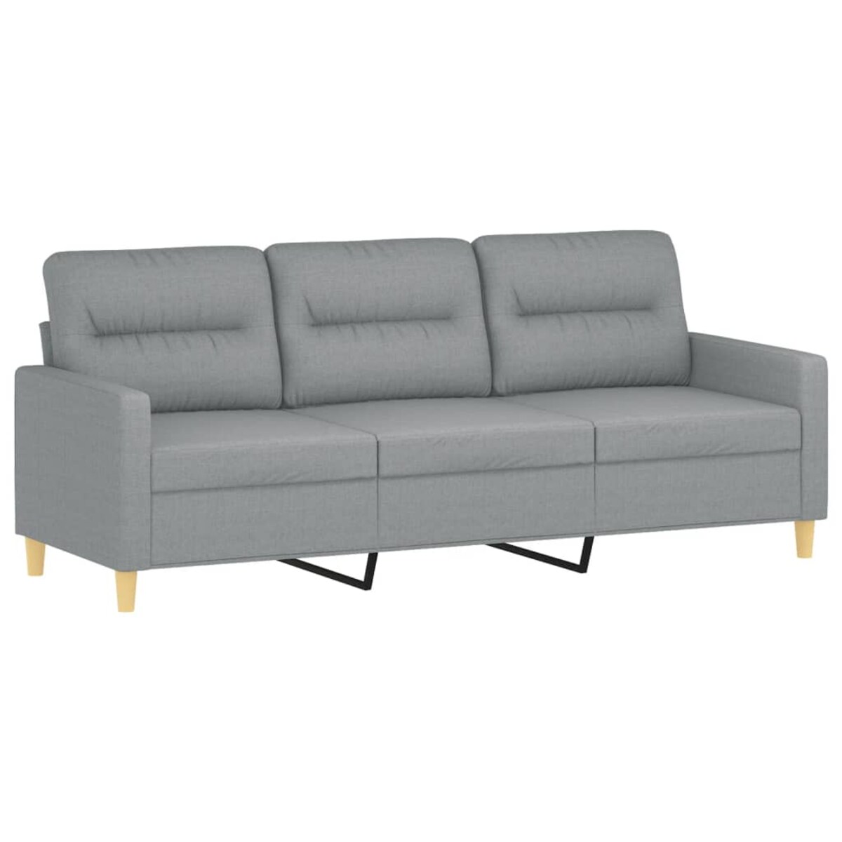 vidaXL Sofa 3-osobowa, jasnoszara, 180 cm, tapicerowana tkaniną