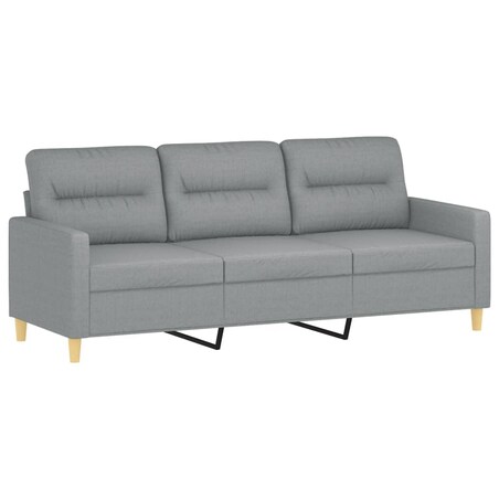 vidaXL Sofa 3-osobowa, jasnoszara, 180 cm, tapicerowana tkaniną