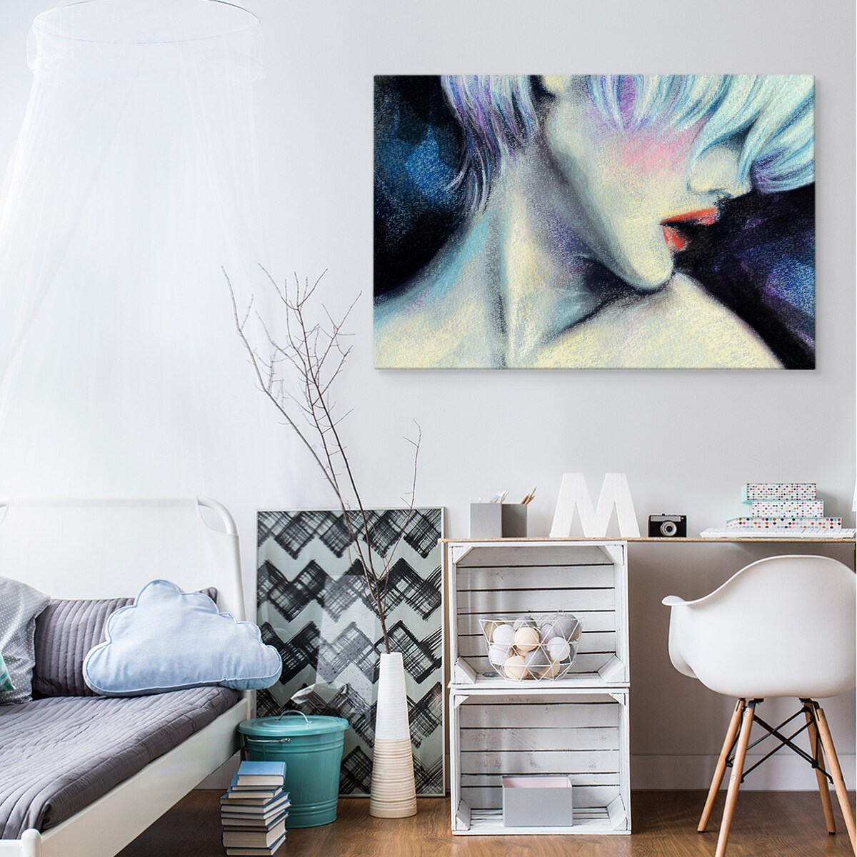 Obraz do sypialni TWARZ kobiety abstrakcja 120x80cm