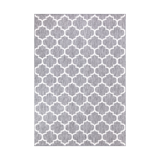 Dywan na zewnątrz i do wnętrz koniczynka Sunny 4620 Szary Krem 60x110