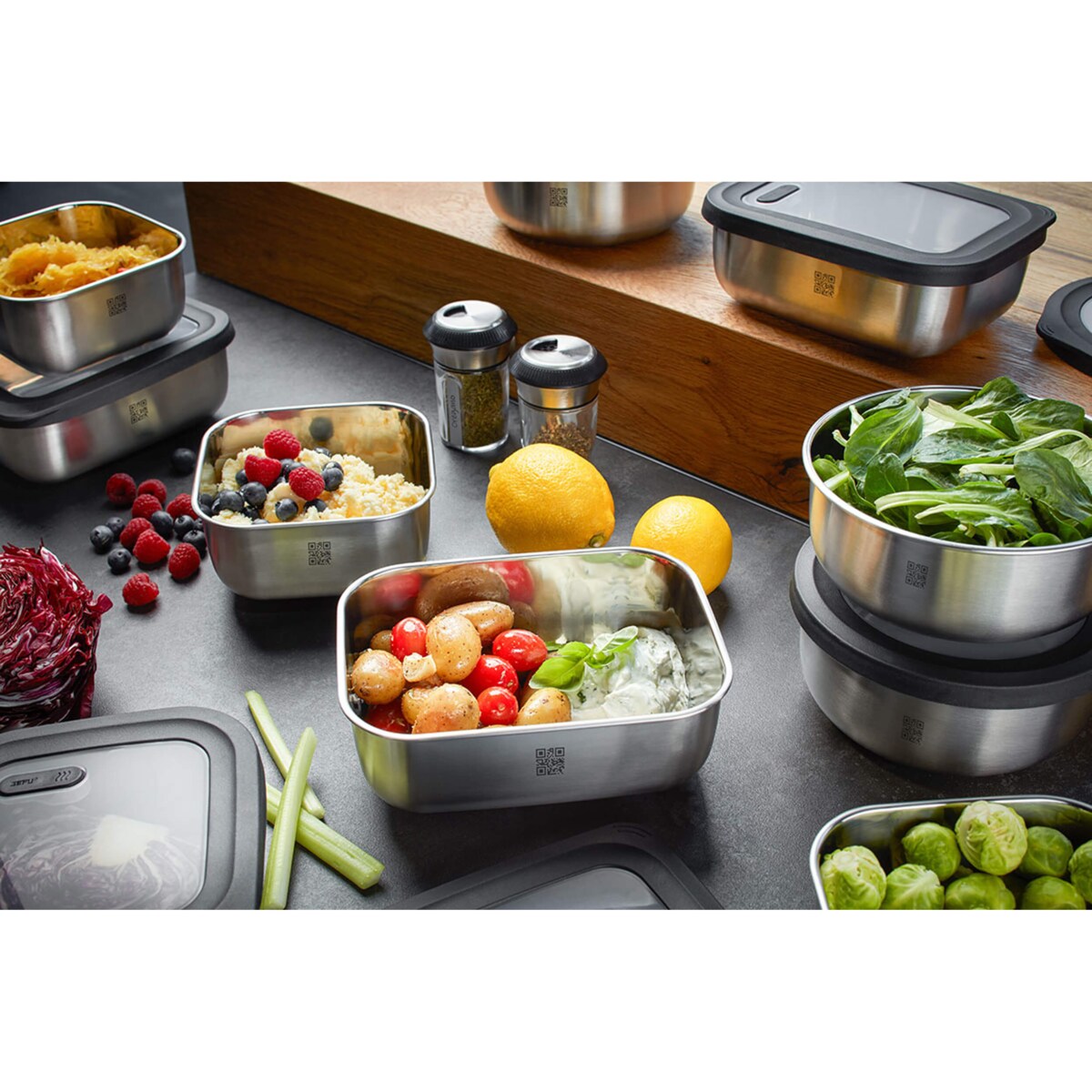 Stalowy pojemnik okrągły PROVIDO 500 ml