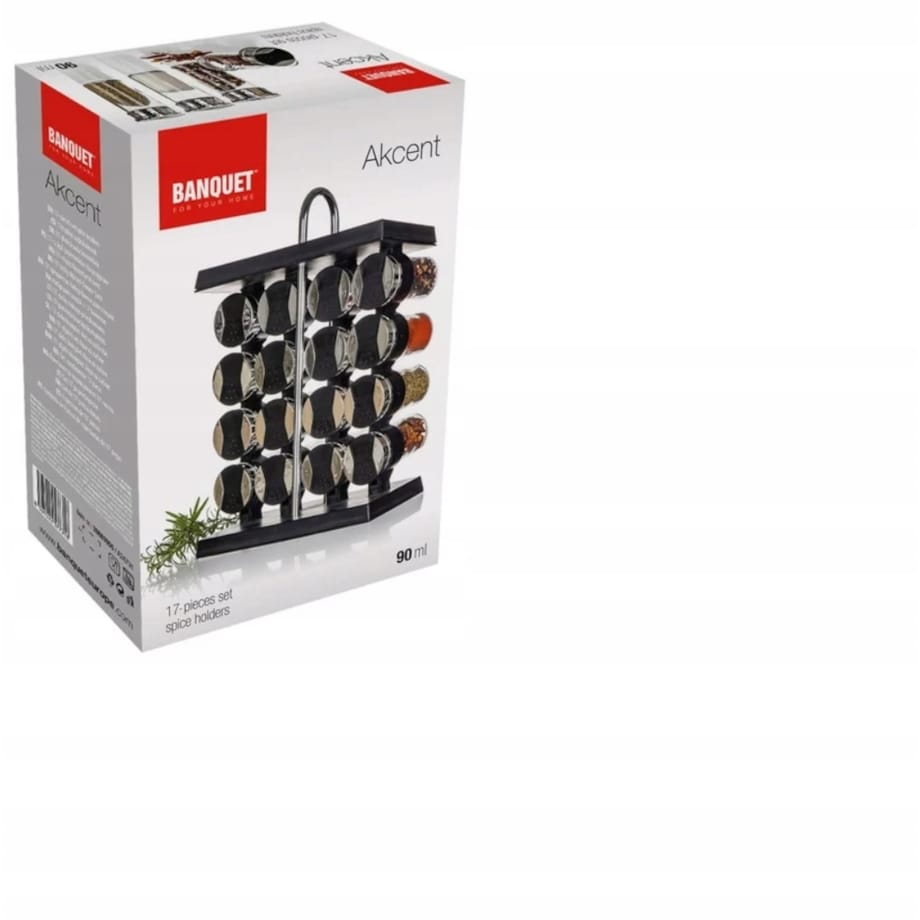 POJEMNIKI NA PRZYPRAWY W STOJAKU BANQUET słoiczki kuchenne zioła nasiona