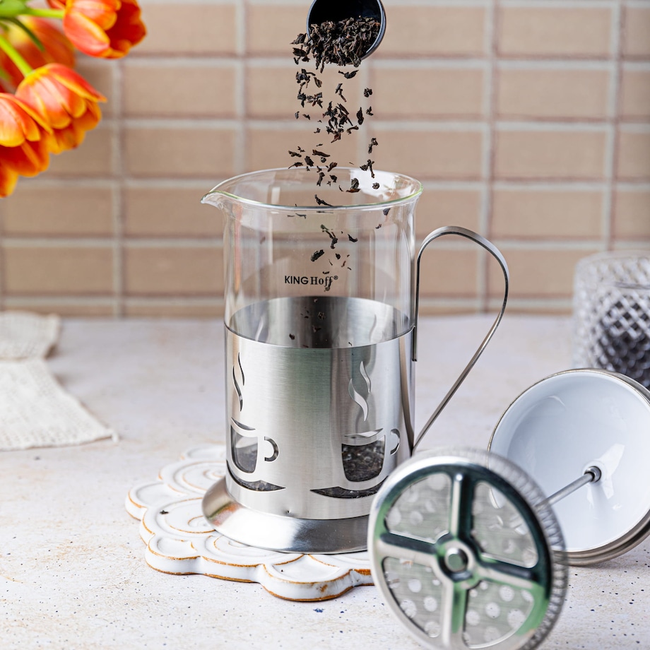 Zaparzacz tłokowy do herbaty kawy french press 800ml KINGHOFF