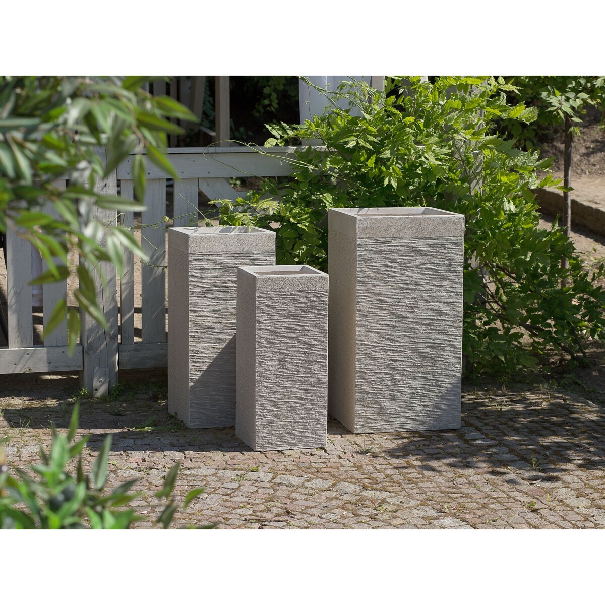 Doniczka 26 x 26 x 60 cm beżowa DION