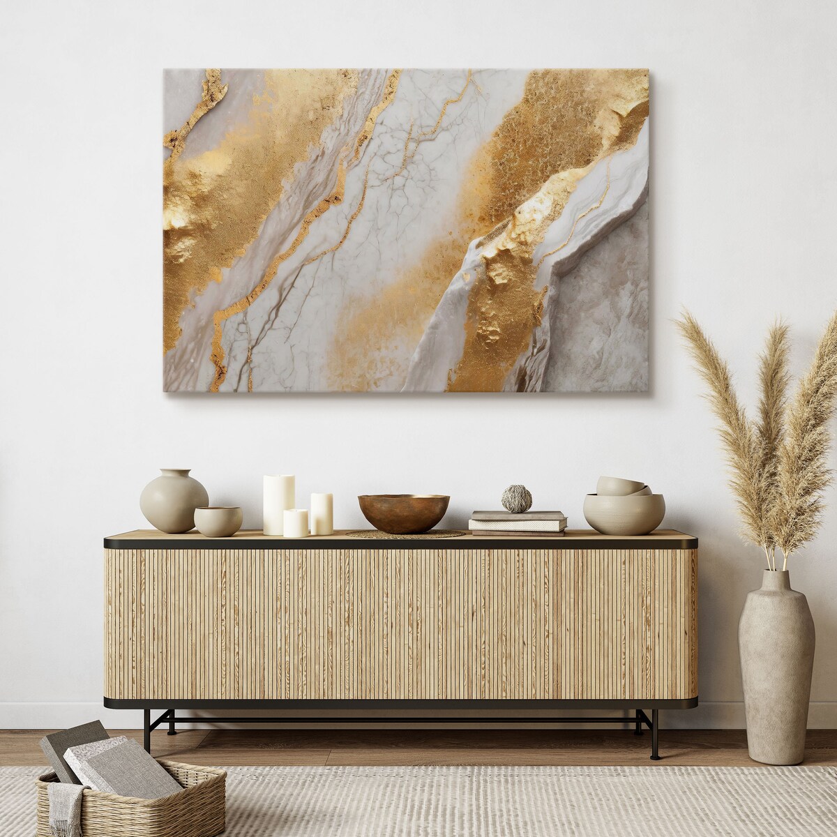 OBRAZ DO SYPIALNI ZŁOTY MARMUR ABSTRAKCJA STYL GLAMOUR EFEKT 3D 120x80cm