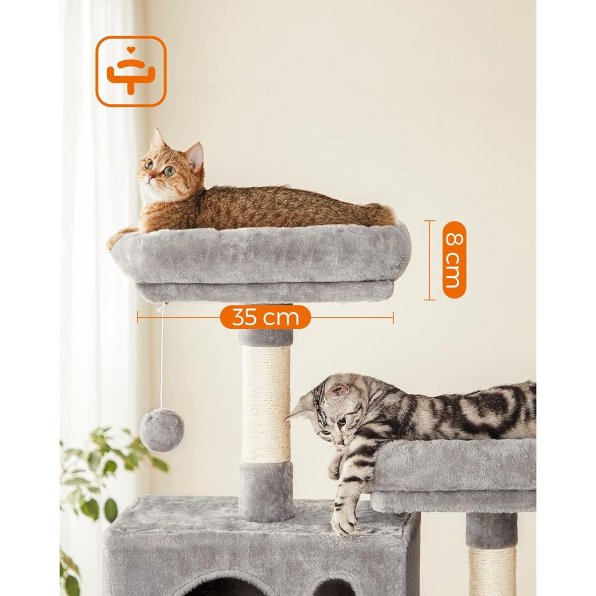 Drapak Dla Kota 60X50X206 Cm Jasny Szary