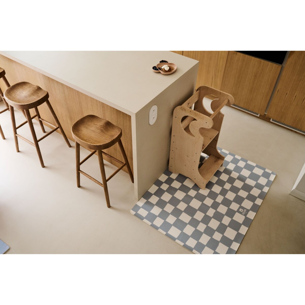 Mata Ochronna OLYA KIDS wzór CHESS AZURE 95x125cm