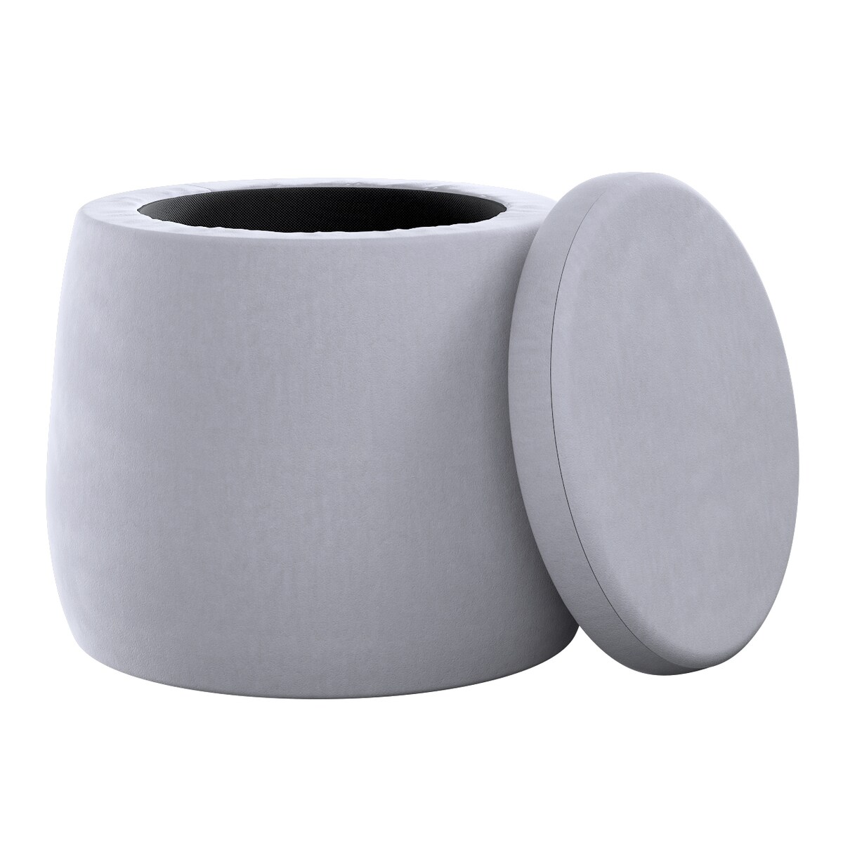 Puf Candy Jar, srebrzysty szary, ø40, wys. 40 cm, Posh Velvet