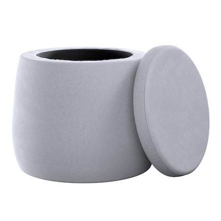 Puf Candy Jar, srebrzysty szary, ø40, wys. 40 cm, Posh Velvet