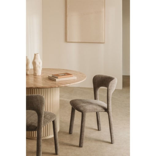 Krzesło do jadalni tapicerowane Brussels szaro-brązowe