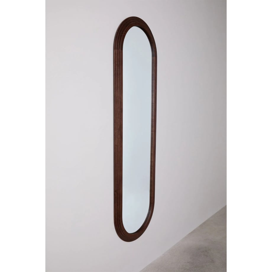 Owalne lustro ścienne z drewna dębowego 50x165 cm Munar