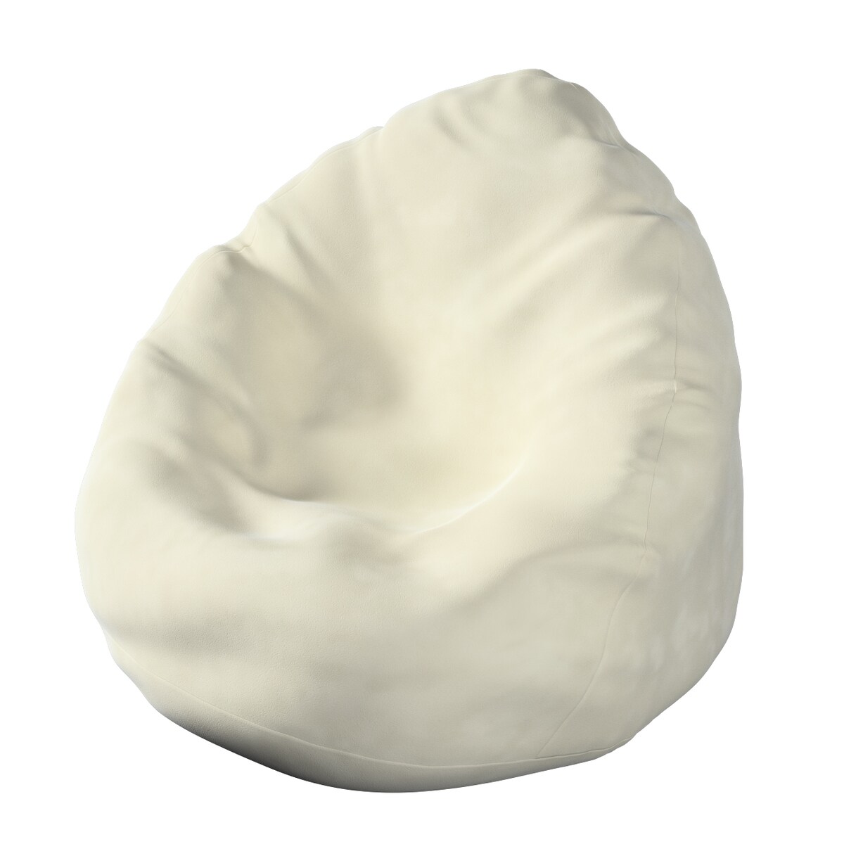 Worek do siedzenia Bowli, śmietankowa biel, Ø80 x 115 cm, Posh Velvet