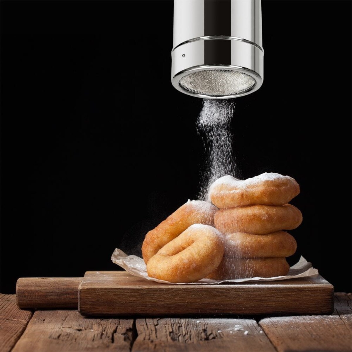 Pojemnik z Sitkiem do Kawy Cynamonu Cukru Pudru Cukiernica z Pokrywką 300 ml