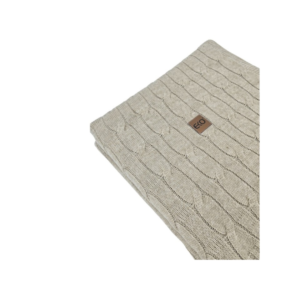 Koc dzianinowy kaszmir 150x200 cm – VERONA LATTE