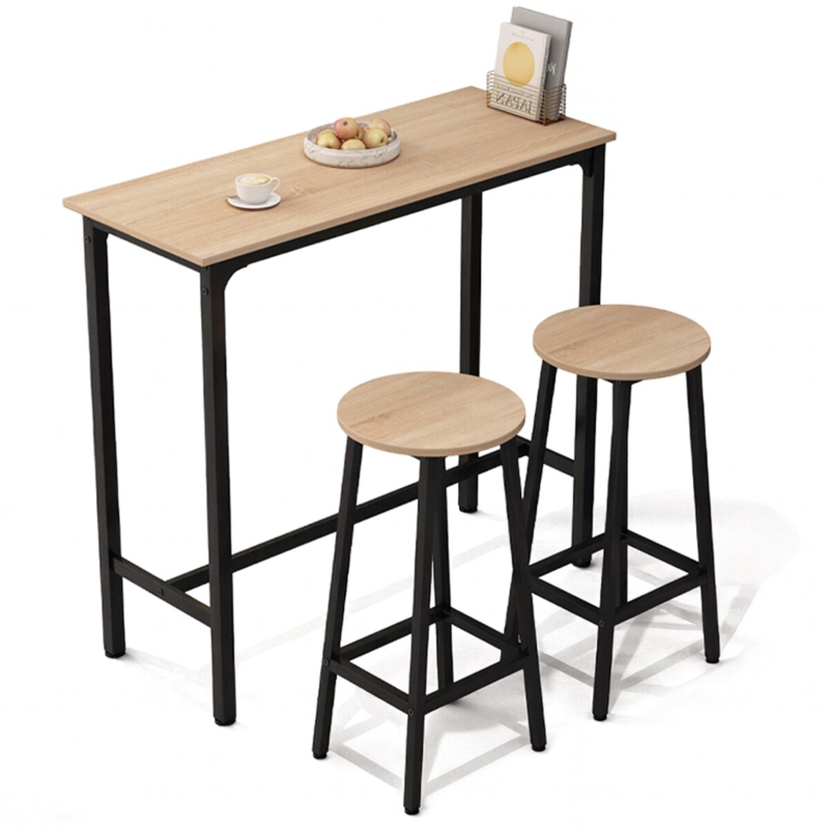 Zestaw barowy stół kuchenny + 2 krzesła hoker nowoczesny industrialny loft 100 cm