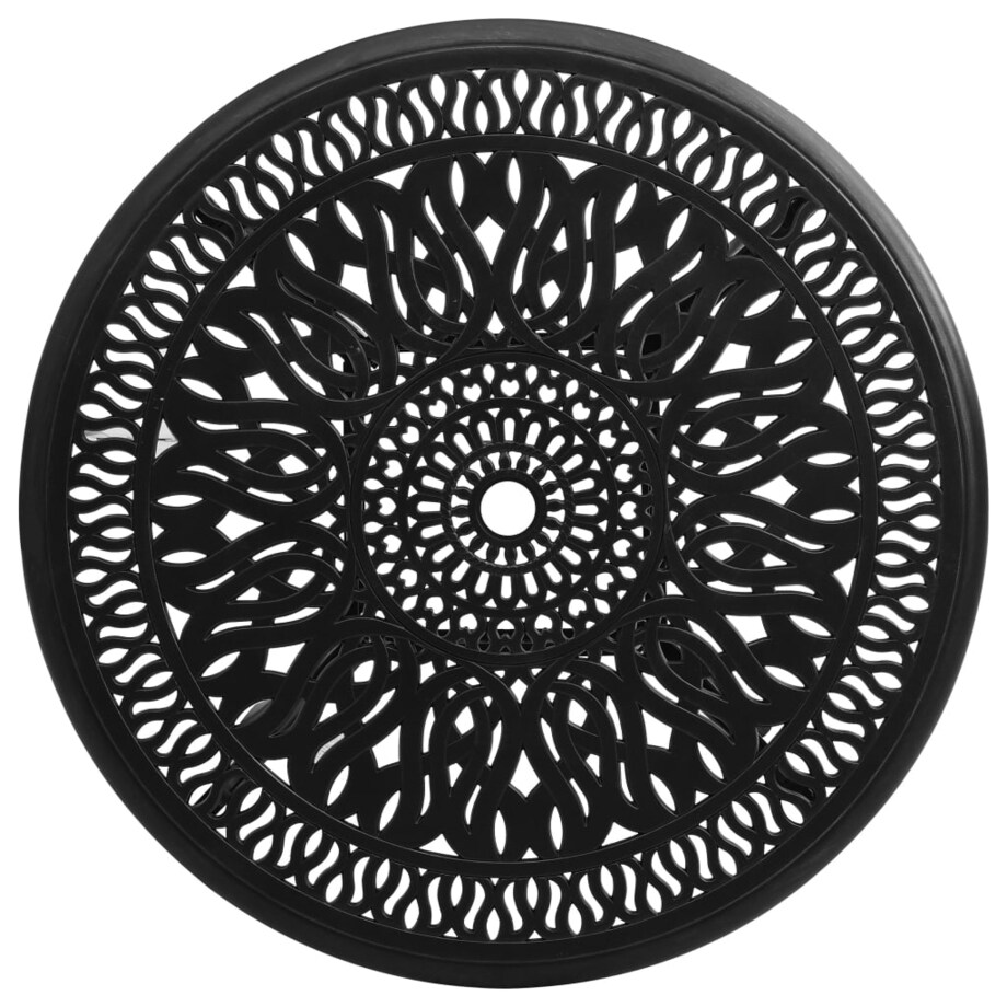 vidaXL Stolik ogrodowy, czarny, 90x90x74 cm, odlewane aluminium