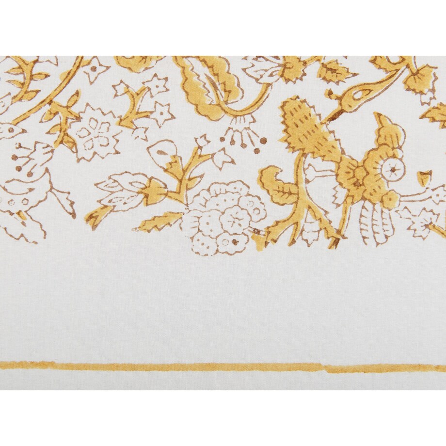 2 bawełniane poduszki dekoracyjne w kwiaty 45 x 45 cm żółto-białe BILOBA