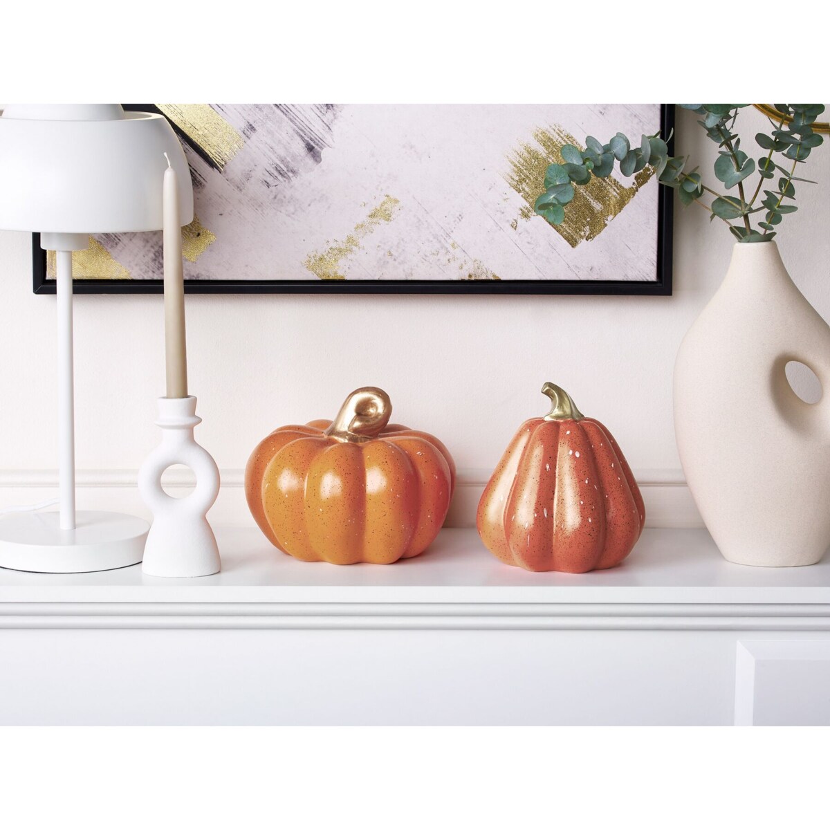 Zestaw 2 figurek dynie pomarańczowy CHALKIDA