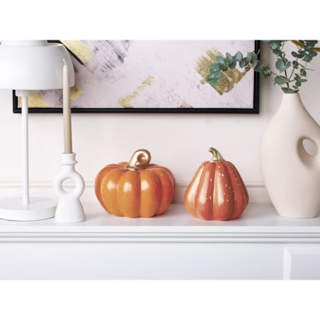 Zestaw 2 figurek dynie pomarańczowy CHALKIDA