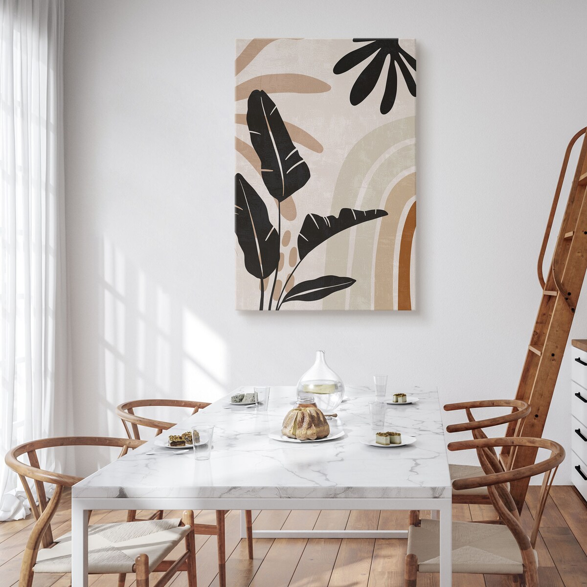 Obraz Egzotyczne Liście Palmowe Boho 3D 30x40cm