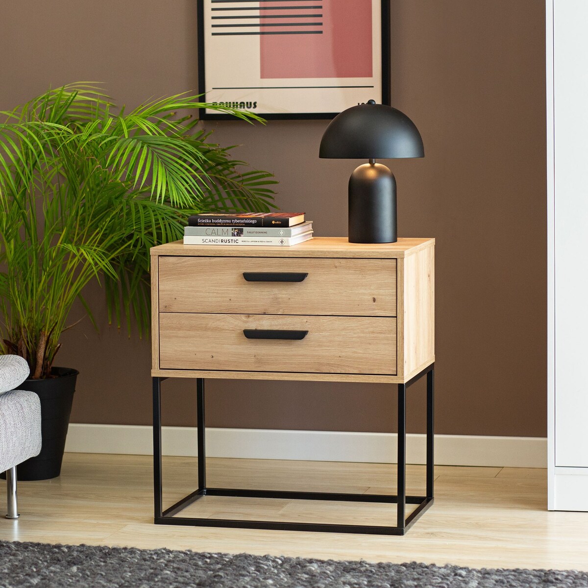 Konsimo RECTUS Zestaw stolików nocnych 2szt.w kolorze dębu artisan