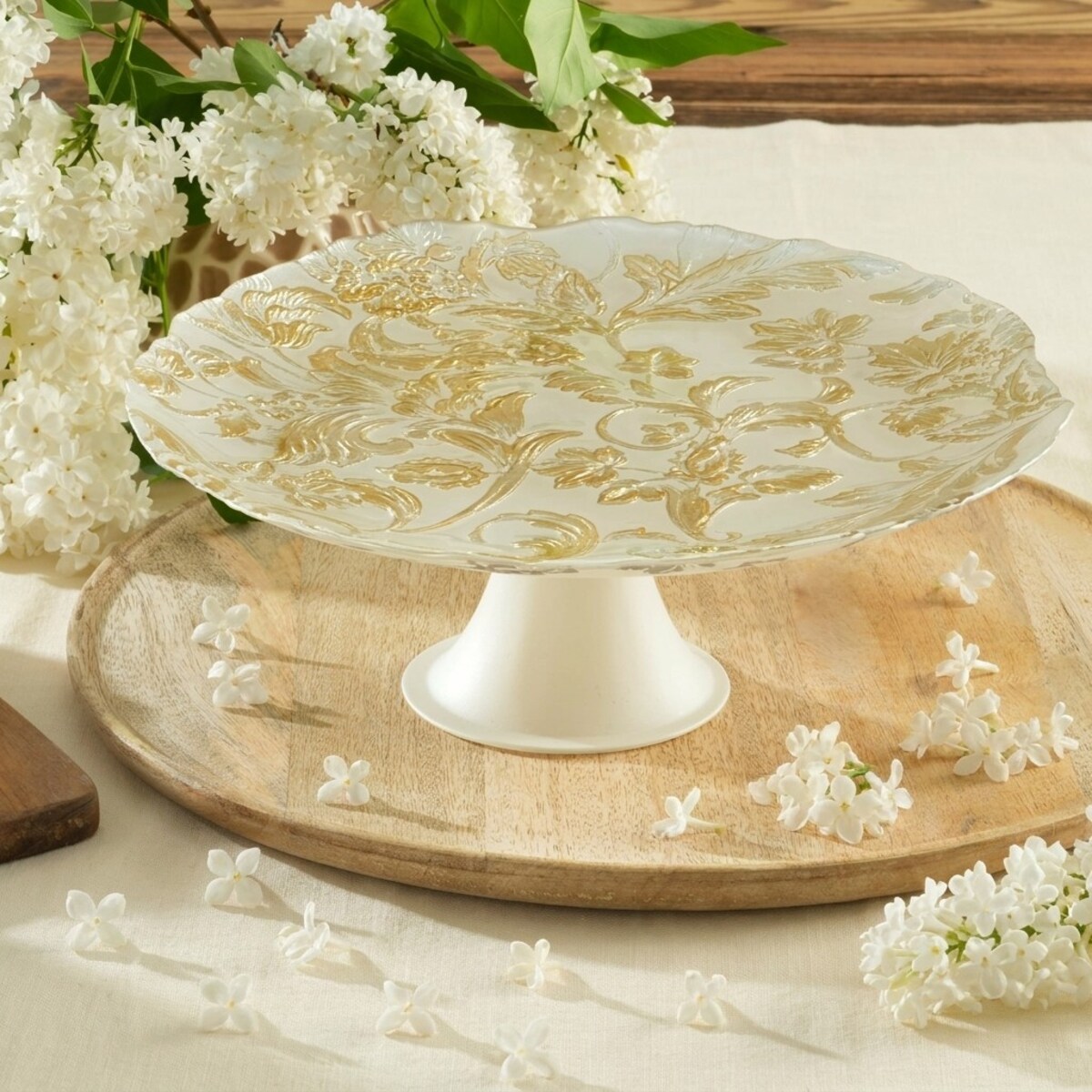VILLA ITALIA Patera na ciasto szklana 28 cm FLORALIS
