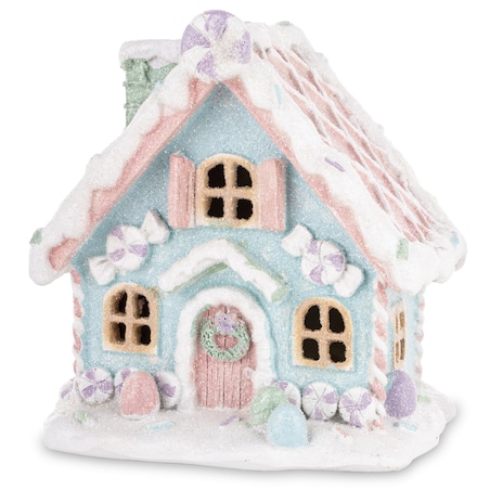 Domek ciasteczkowy LED 13x12x10,5 cm BISCOTTO niebieski mały